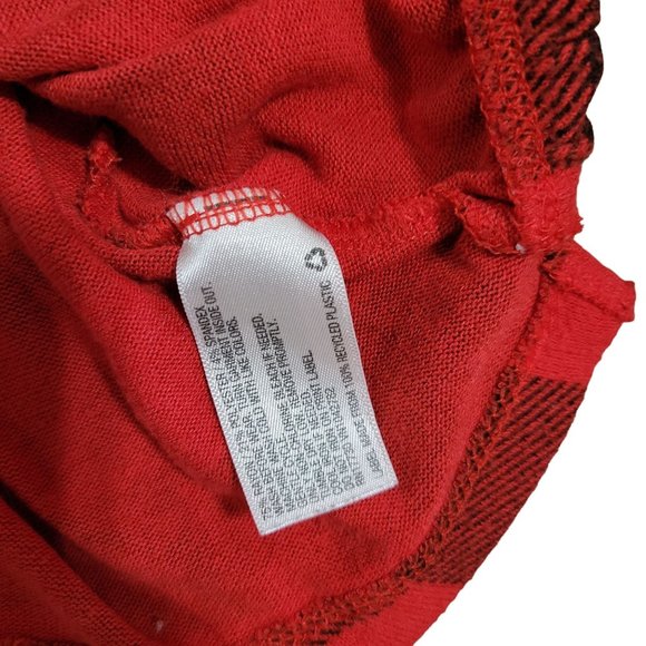 Cat & Jack Red Plaid Long Sleeve Drawstring Shirt Girls Size M 7/8 1089 - Picture 5 of 6